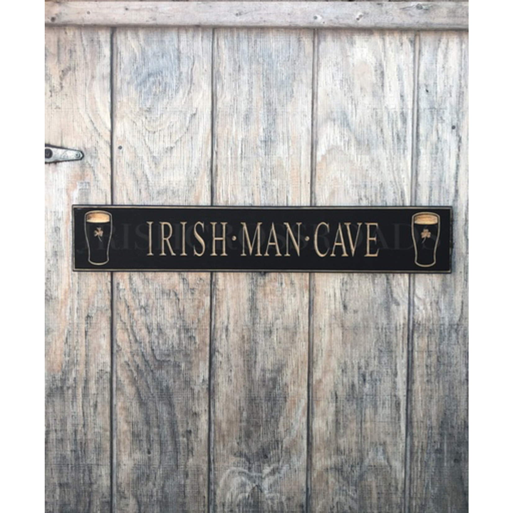 PLAQUES, SIGNS & POSTERS “IRISH MAN CAVE” CARVED WOOD PUB SIGN