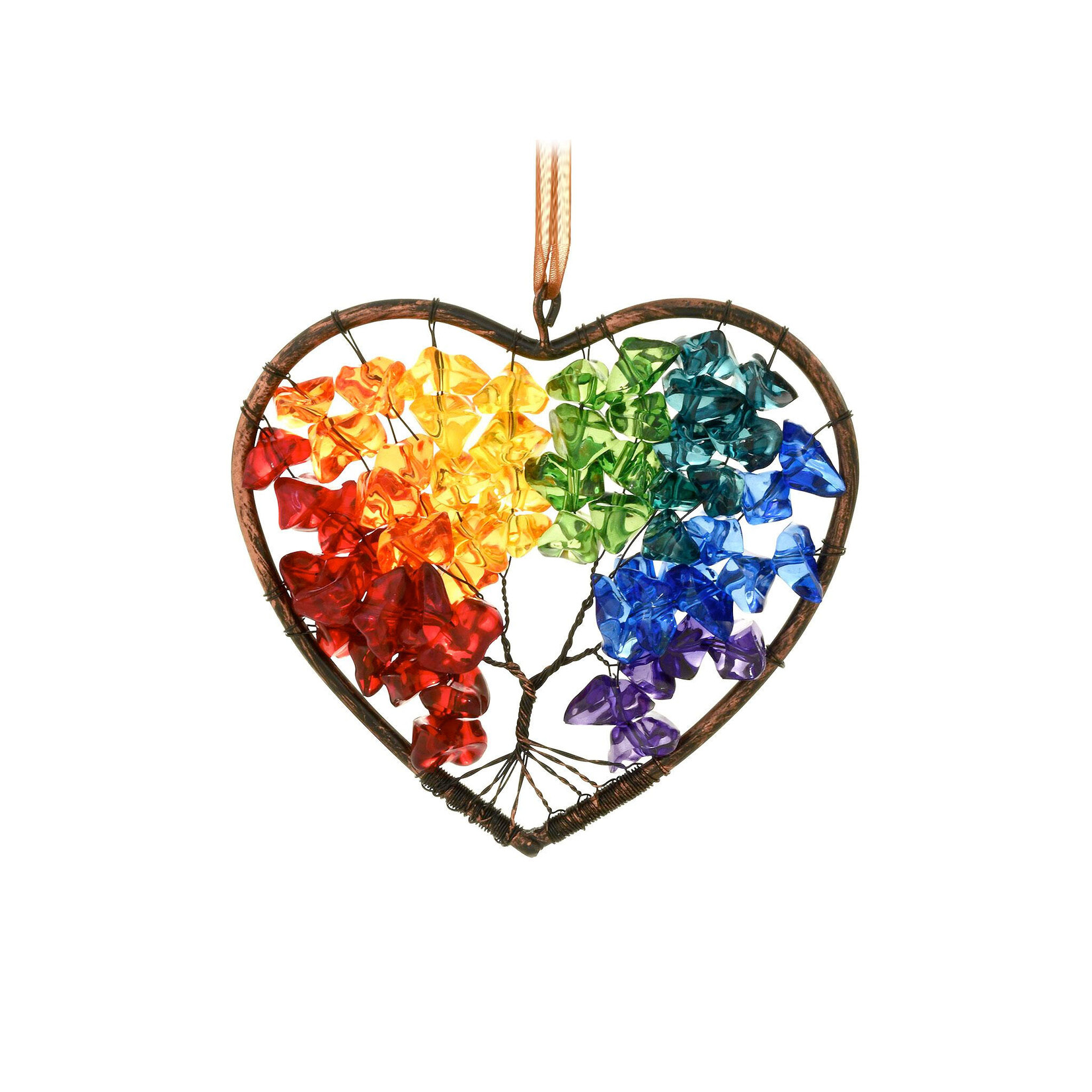 ORNAMENTS RAINBOW HEART LIGHT TREE OF LIFE ORNAMENT