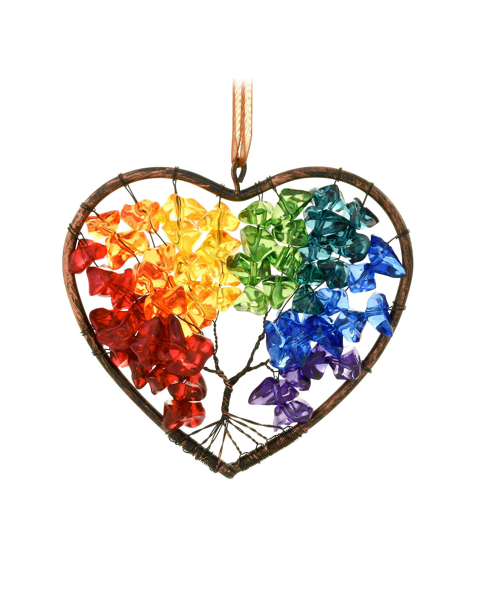 ORNAMENTS RAINBOW HEART LIGHT TREE OF LIFE ORNAMENT