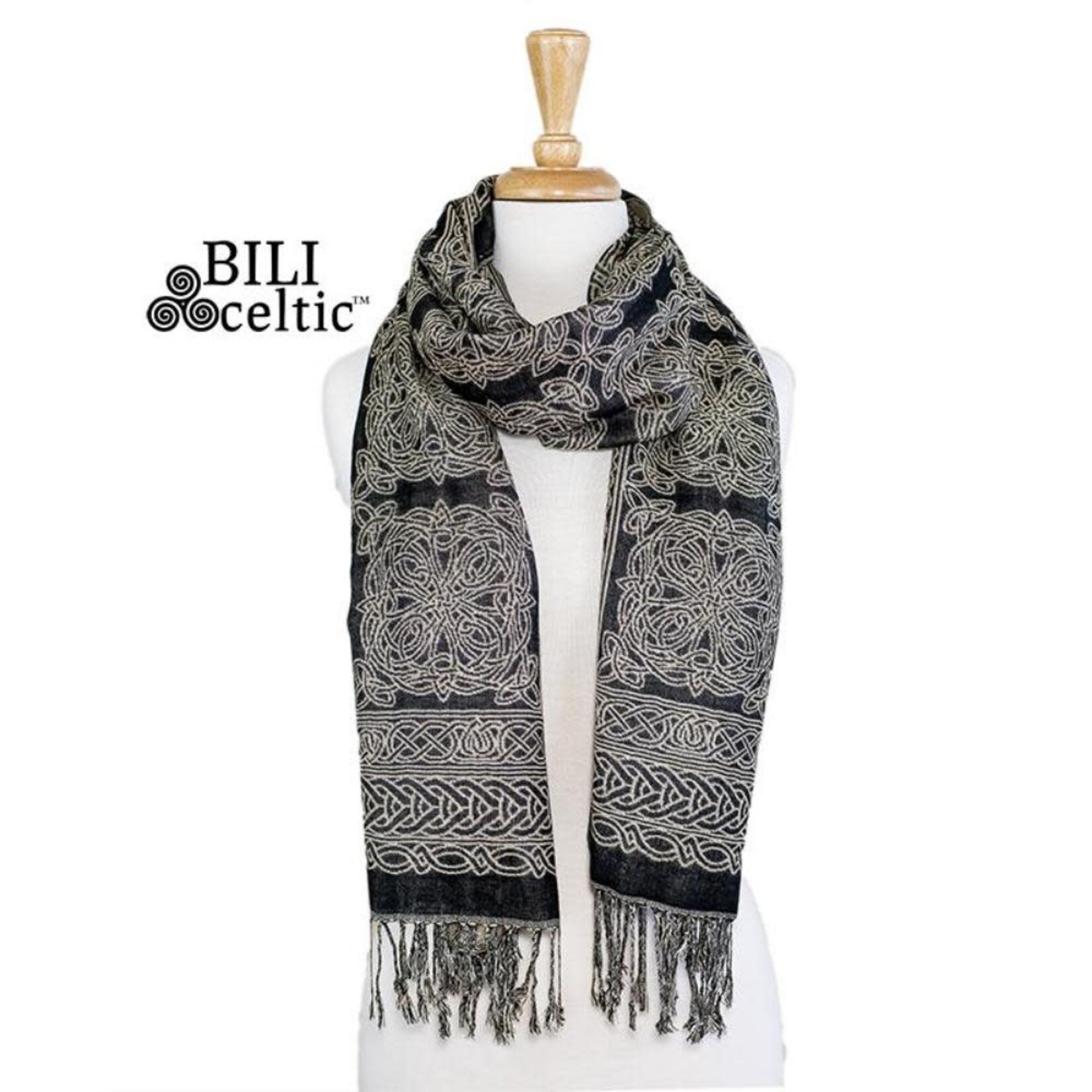 ACCESSORIES PASHMINA STYLE CELTIC KNOT SCARF - Noreen