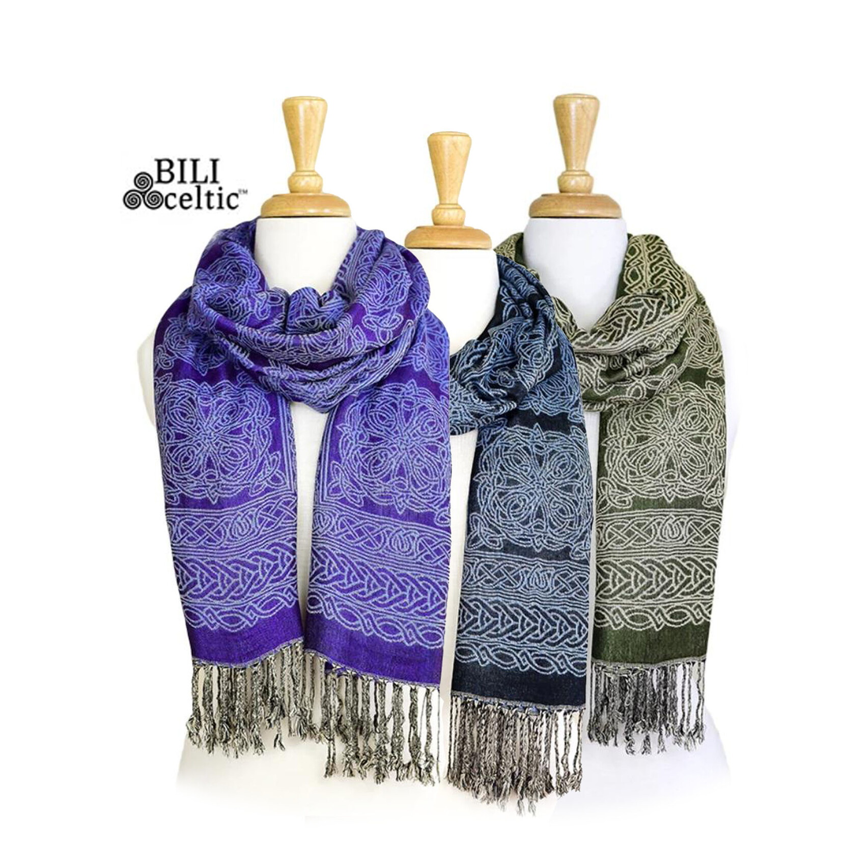 ACCESSORIES PASHMINA STYLE CELTIC KNOT SCARF - Noreen