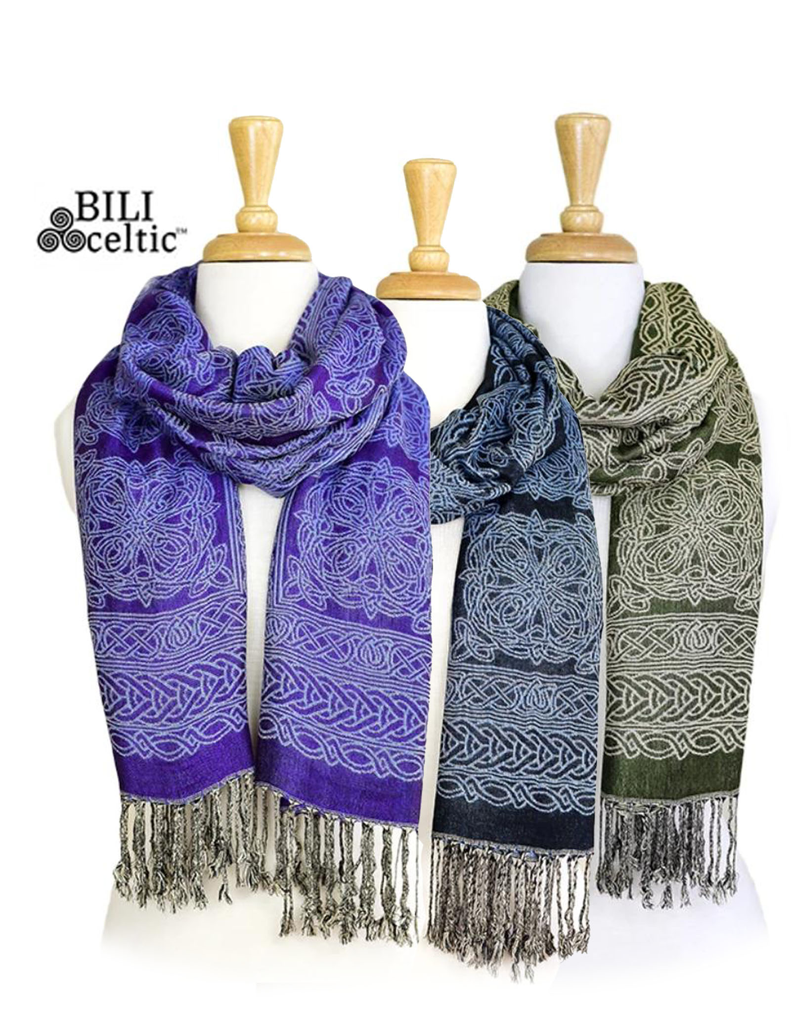 ACCESSORIES PASHMINA STYLE CELTIC KNOT SCARF - Noreen