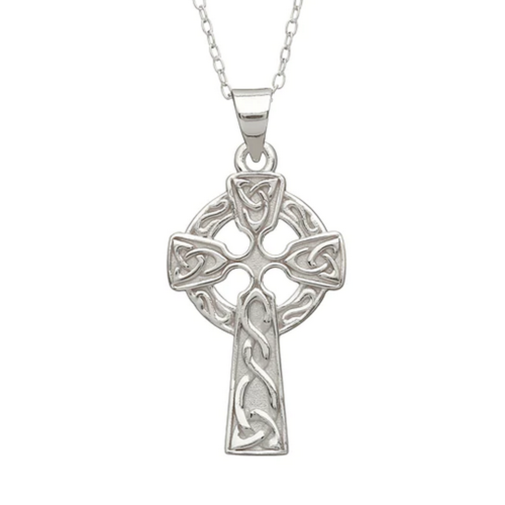 PENDANTS & NECKLACES WOODS - STERLING TRAD CELTIC CROSS