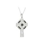 CELTIC CROSSES SOLVAR STERLING & CONNEMARA SML TRADITIONAL CELCTIC CROSS