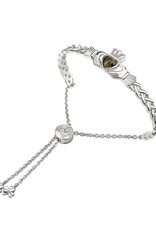 BRACELETS & BANGLES SOLVAR STERLING CLADDAGH SLIDE BRACELET w CONNEMARA MARBLE