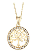 PENDANTS & NECKLACES SOLVAR 10K SML TREE of LIFE PENDANT with CZS