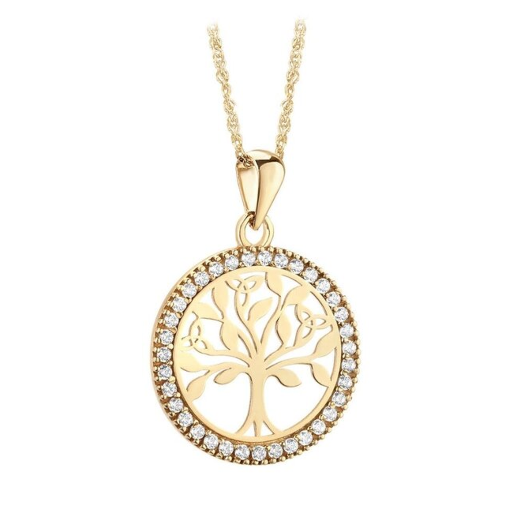 PENDANTS & NECKLACES SOLVAR 10K SML TREE of LIFE PENDANT with CZS