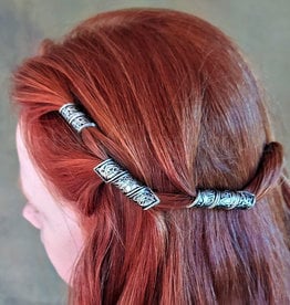 Celtic Hair Clip Barrette With Stick, Unique Medieval Metalwork