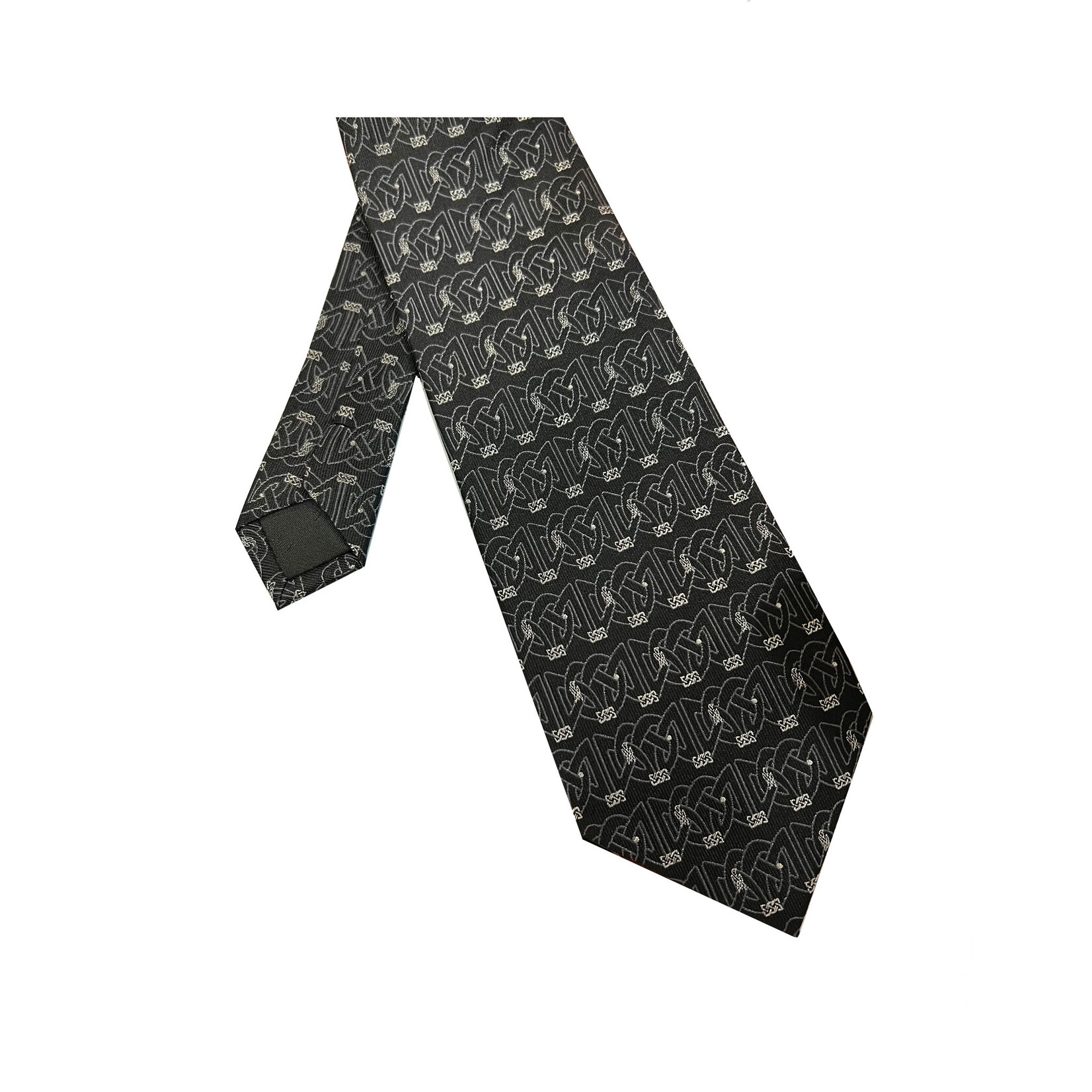ACCESSORIES BOOK of KELLS SILK NECK TIE - Black/Silver