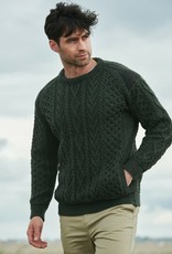 SWEATERS SLIGO CREW NECK SWEATER w TWEED - Army Grn