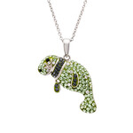 PENDANTS & NECKLACES OCEAN STERLING PERIDOT MANATEE  PENDANT w CRYSTALS