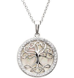 PENDANTS & NECKLACES SHANORE TREE of LIFE PENDANT w CRYSTALS & MOTHER of PEARL
