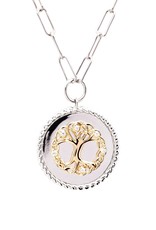 PENDANTS & NECKLACES SHANORE STERLING CHAIN-LINK TREE of LIFE PENDANT w CZs