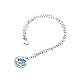 ANKLETS OCEAN STERLING ANKLE BRACELET - WAVE w. CRYSTALS