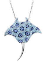 PENDANTS & NECKLACES OCEAN STERLING BRIGHT STING RAY PENDANT w CRYSTALS