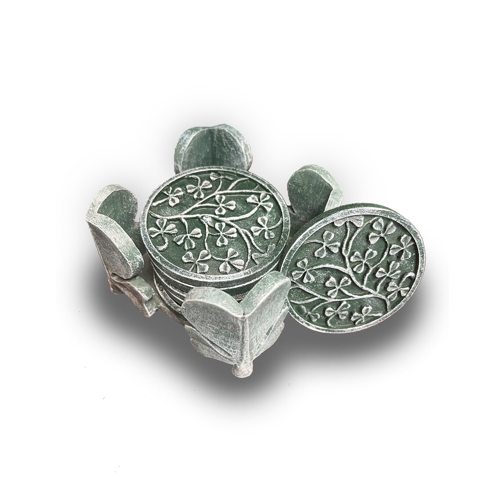 BAR GREEN SHAMROCK COASTER SET