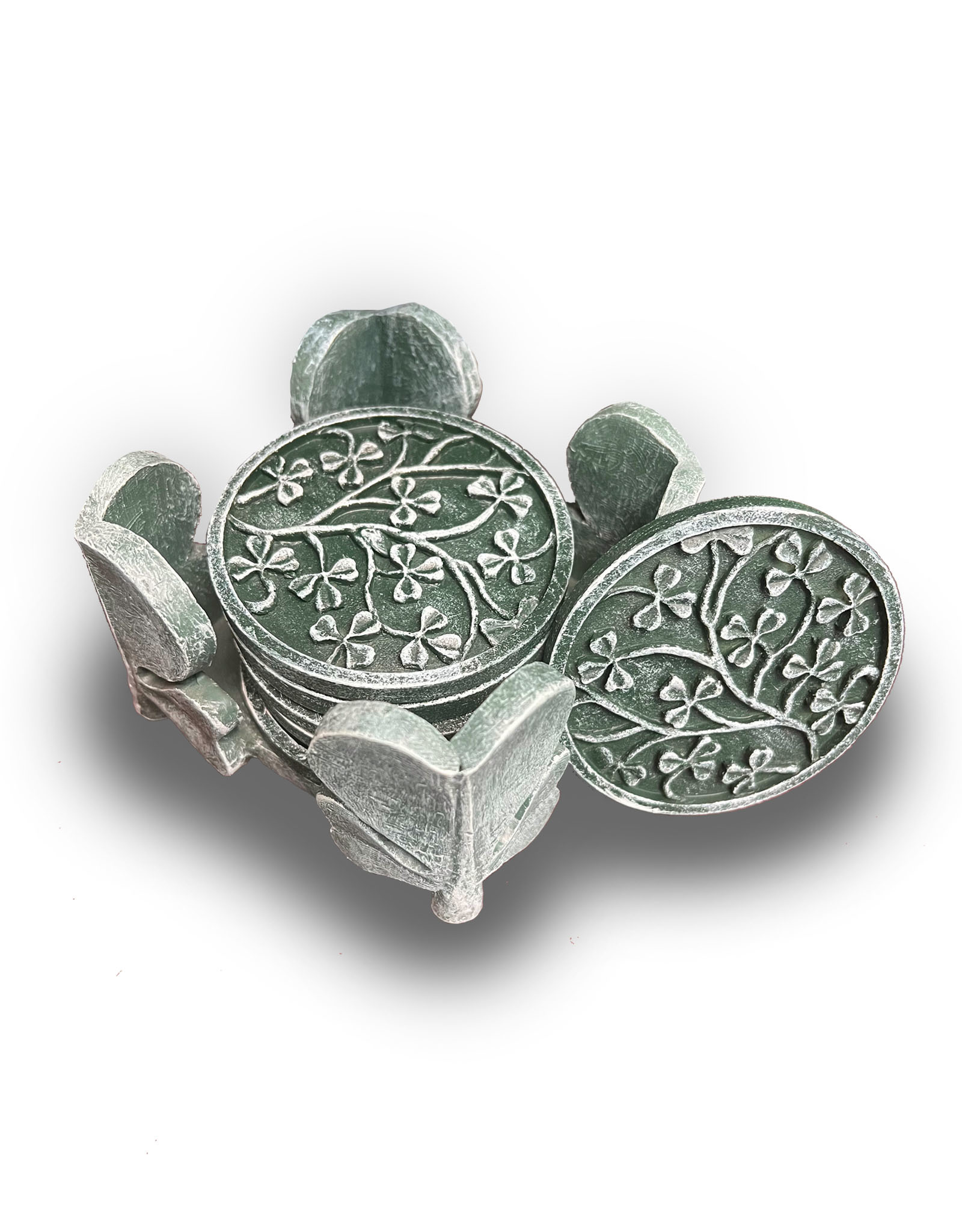 BAR GREEN SHAMROCK COASTER SET