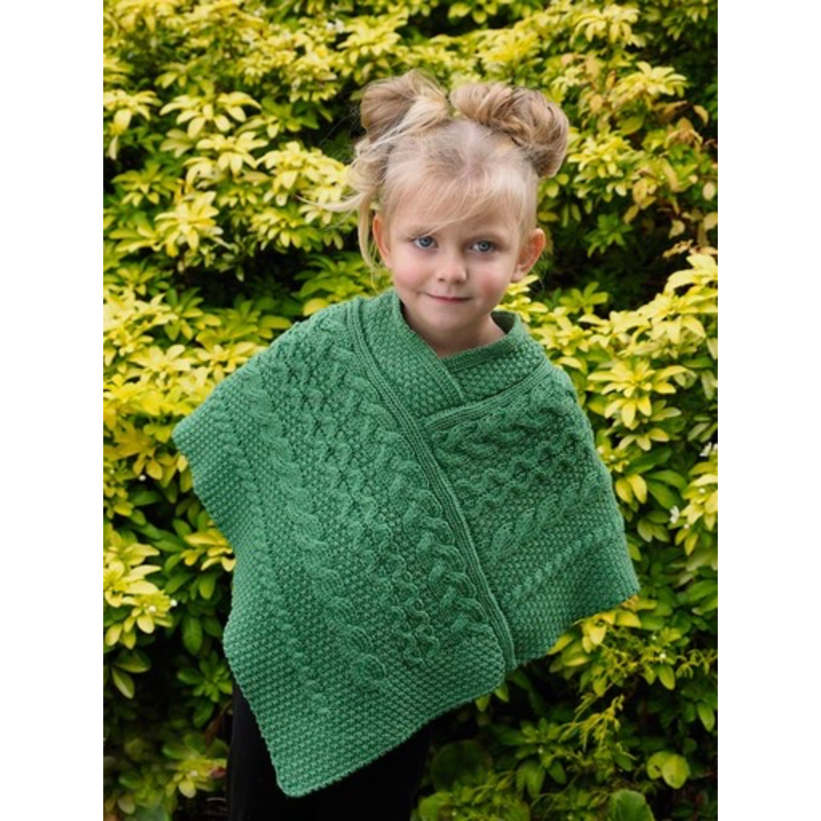 KIDS CLOTHES CHILDREN’S IRISH KNIT PONCHO - Marl Green