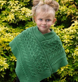 CHILDREN'S ARAN IRISH KNIT SWEATER - Marl Blue - Irish Crossroads