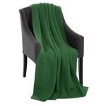 TAPESTRIES, THROWS, ETC. SAOL DARA MERINO WOOL ARAN KNIT THROW - Green