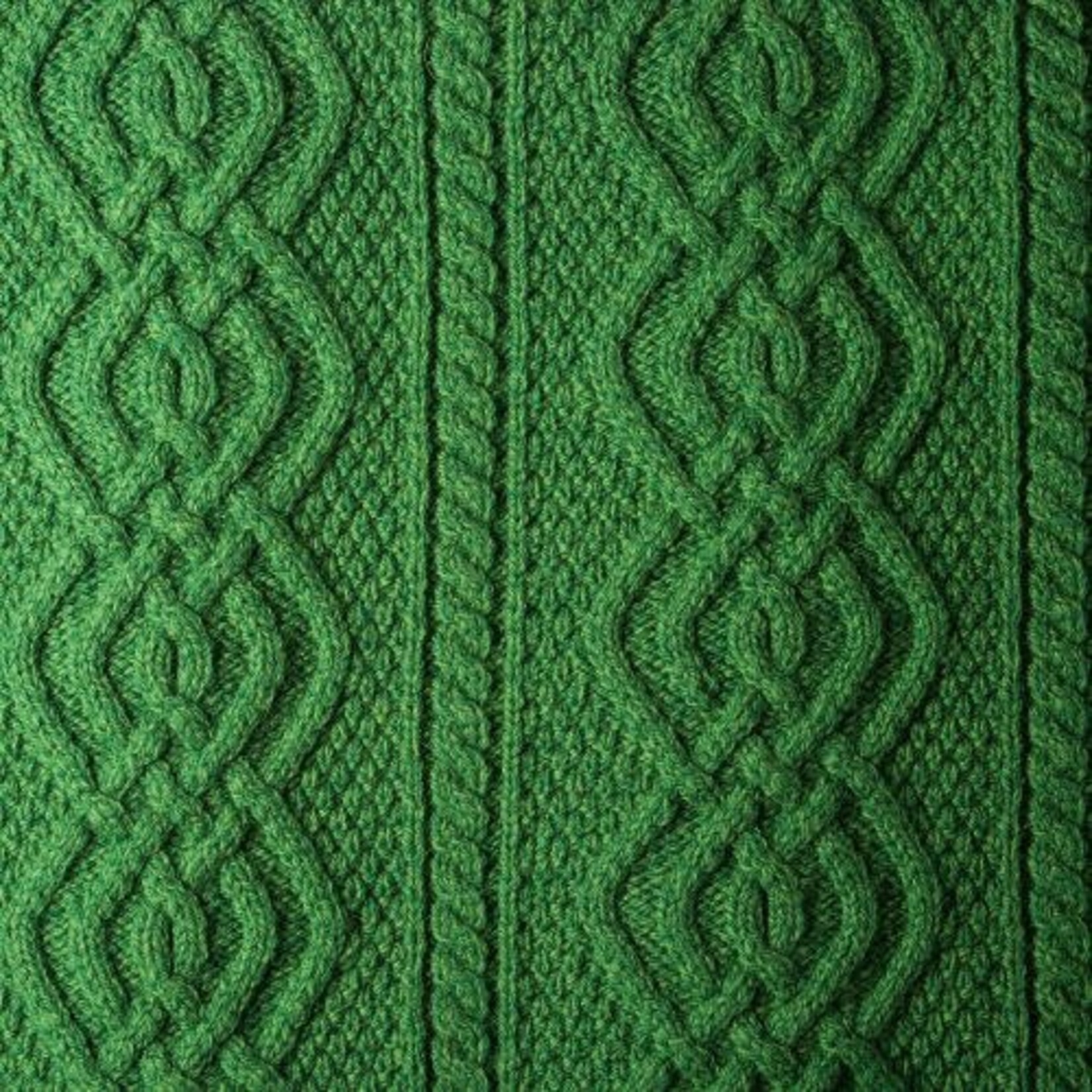TAPESTRIES, THROWS, ETC. SAOL DARA MERINO WOOL ARAN KNIT THROW - Green
