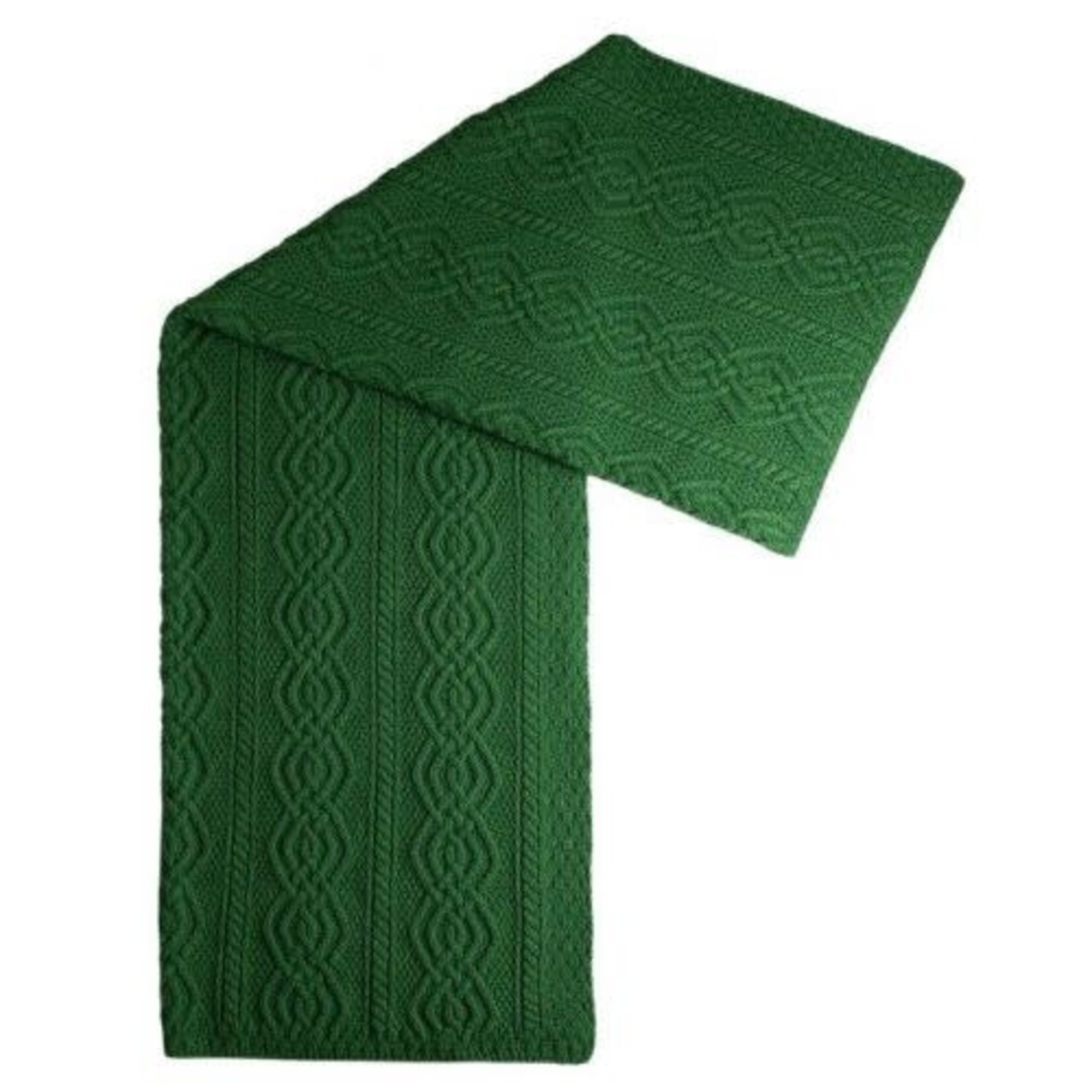 TAPESTRIES, THROWS, ETC. SAOL DARA MERINO WOOL ARAN KNIT THROW - Green