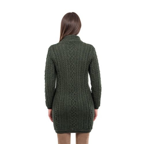 SWEATERS SAOL SIDE-ZIP COATIGAN - Army Green