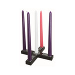 RELIGIOUS CELTIC KNOT WOODEN CROSS ADVENT WREATH  w CANDLES
