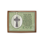 ORNAMENTS BOXED CELTIC CROSS ORNAMENT w/ CREAM RIBBON