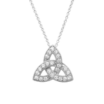 PENDANTS & NECKLACES FADO STERLING PAVE SET TRINITY PENDANT