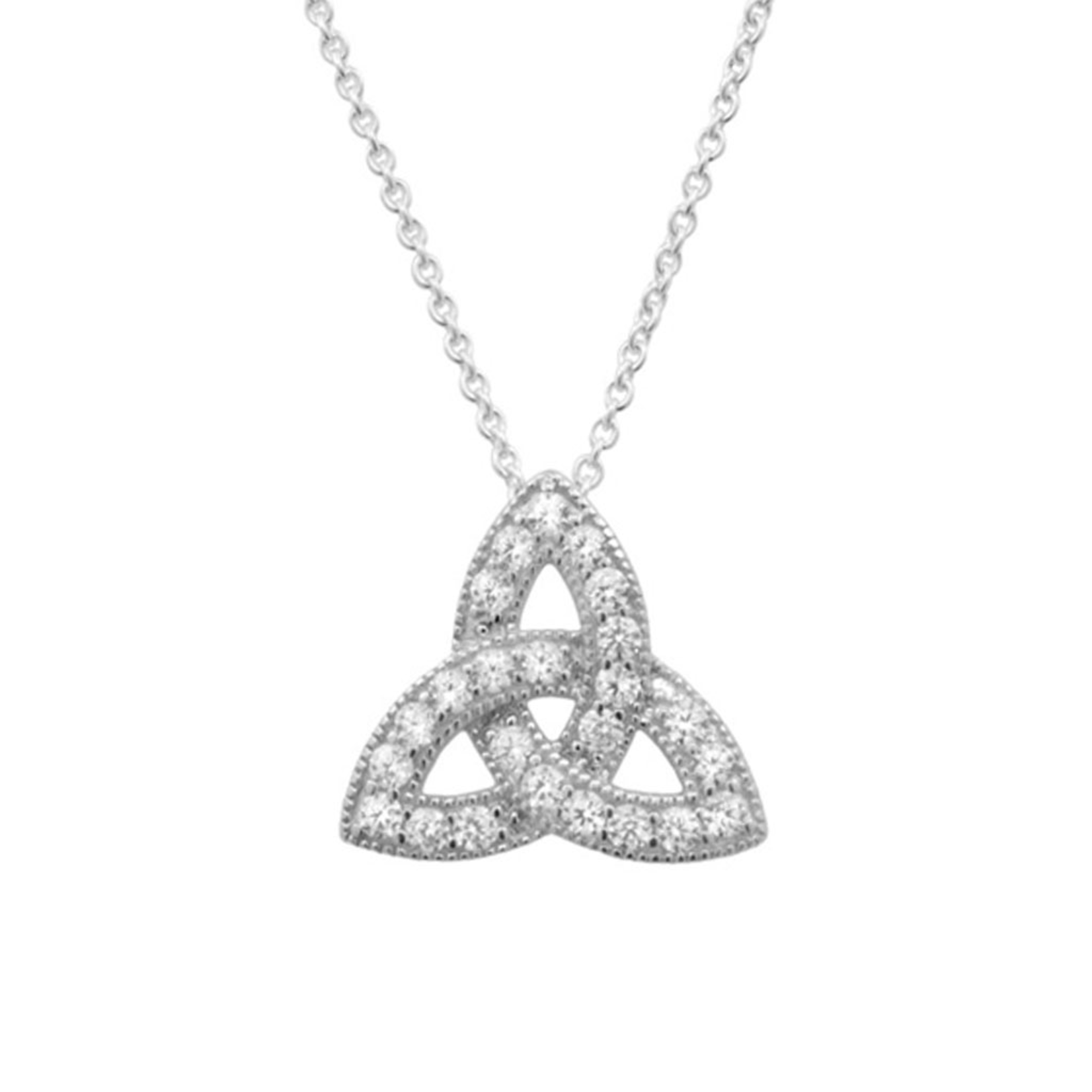 PENDANTS & NECKLACES FADO STERLING PAVE SET TRINITY PENDANT