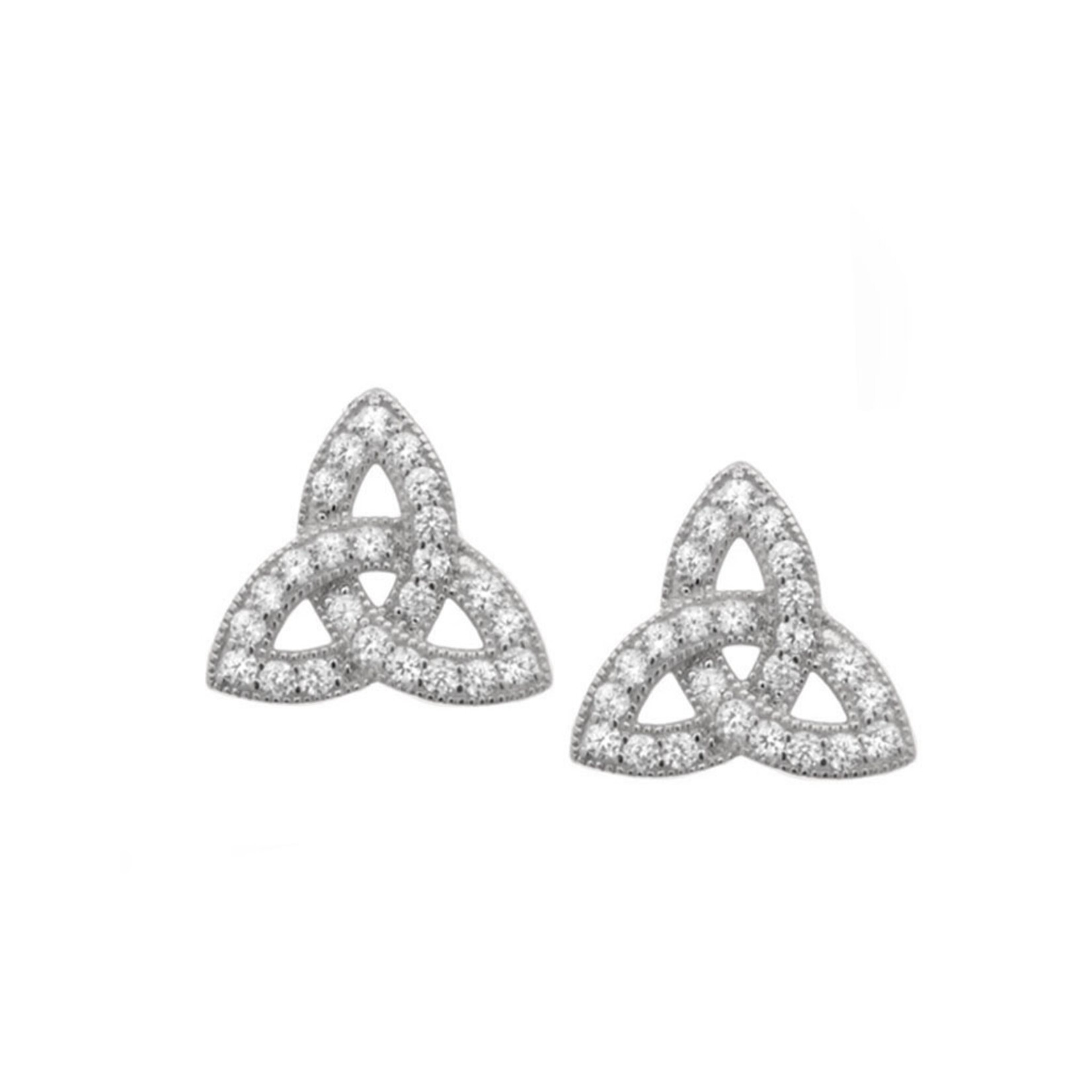 EARRINGS FADO STERLING PAVE TRINITY POST EARRINGS
