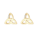 EARRINGS SOLVAR SML 10K TRINITY EARRINGS w.CZs