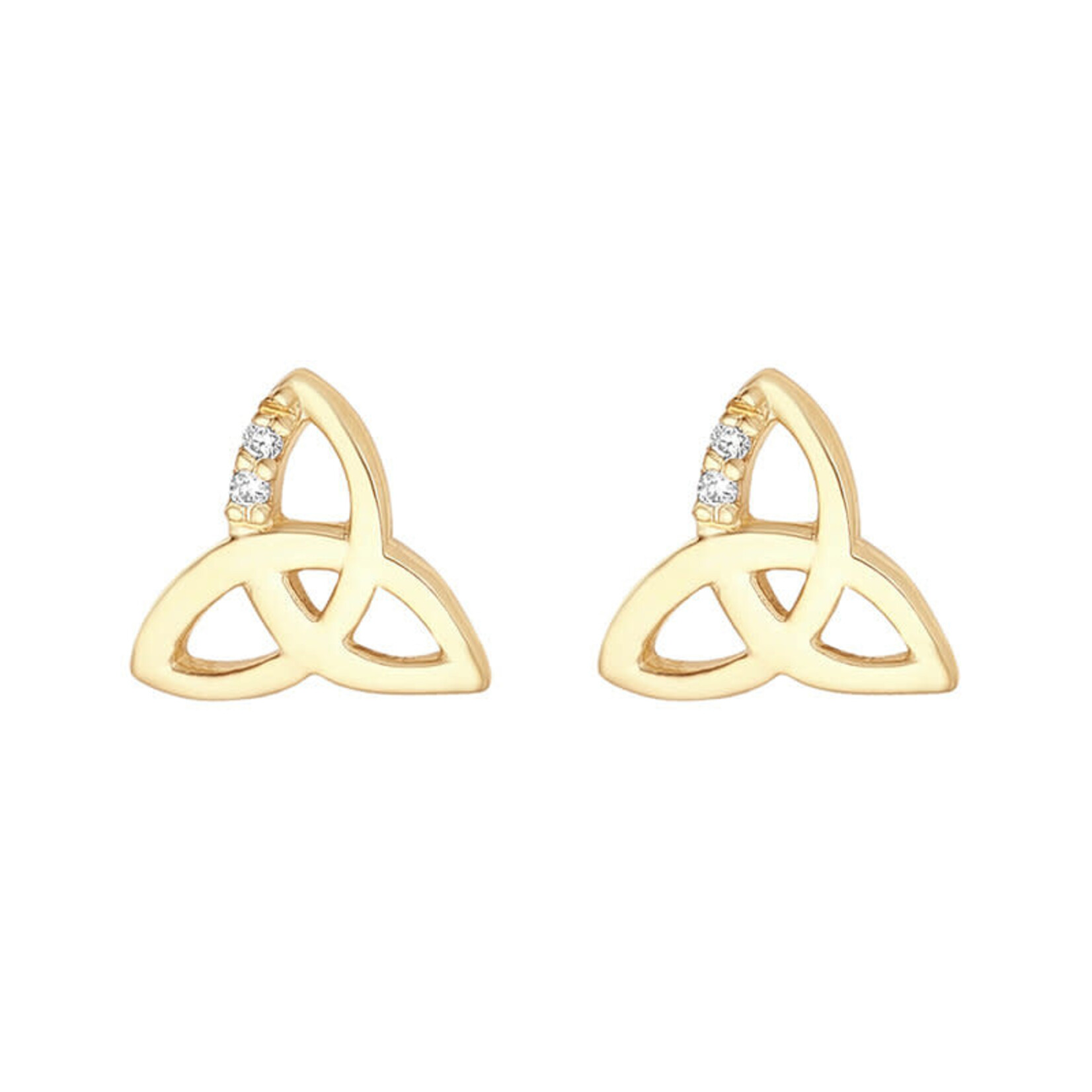 EARRINGS SOLVAR SML 10K TRINITY EARRINGS w.CZs