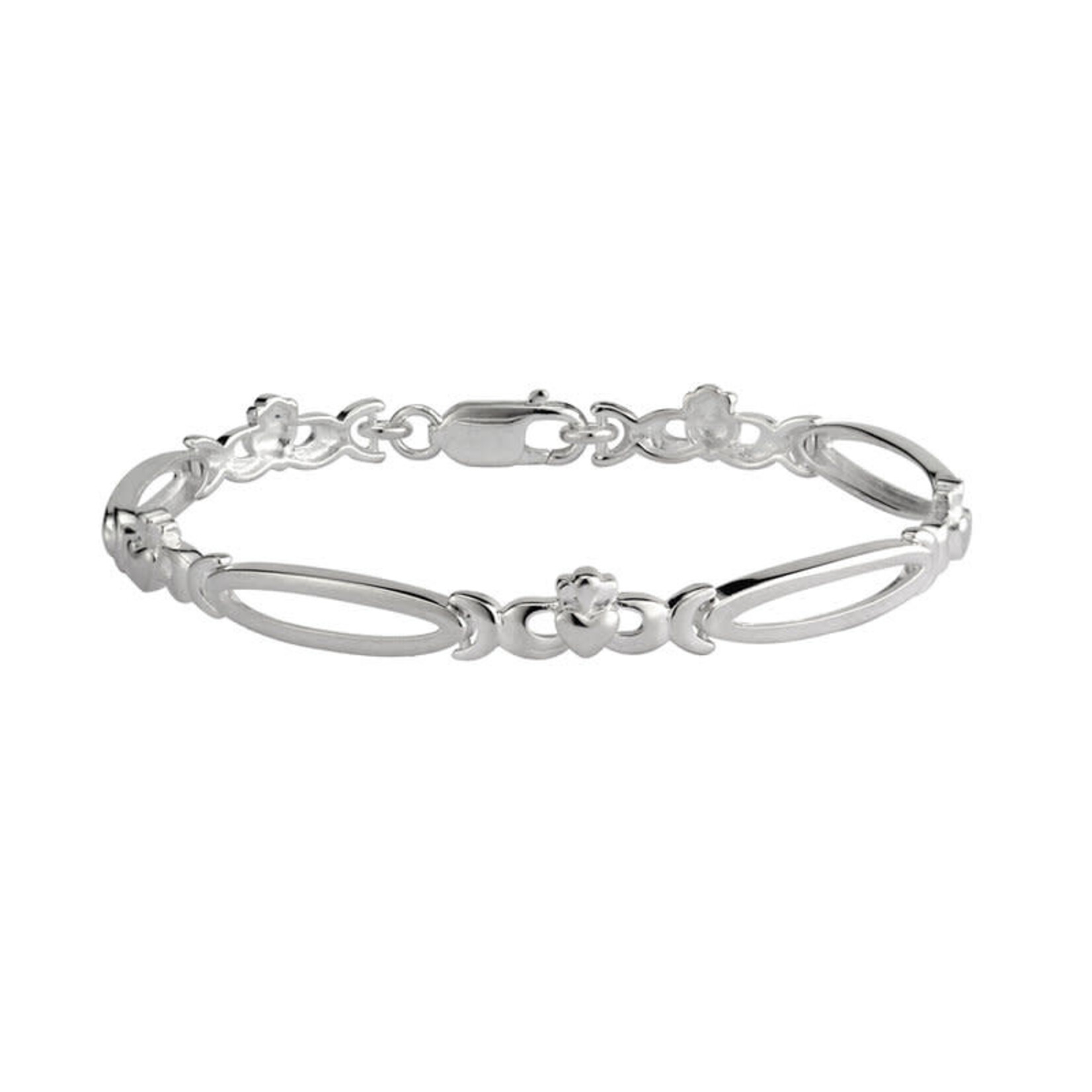 BRACELETS & BANGLES SOLVAR STERLING OPEN-LINK CLADDAGH BRACELET