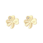 EARRINGS SOLVAR SML 10K SHAMROCK EARRINGS w.CZs