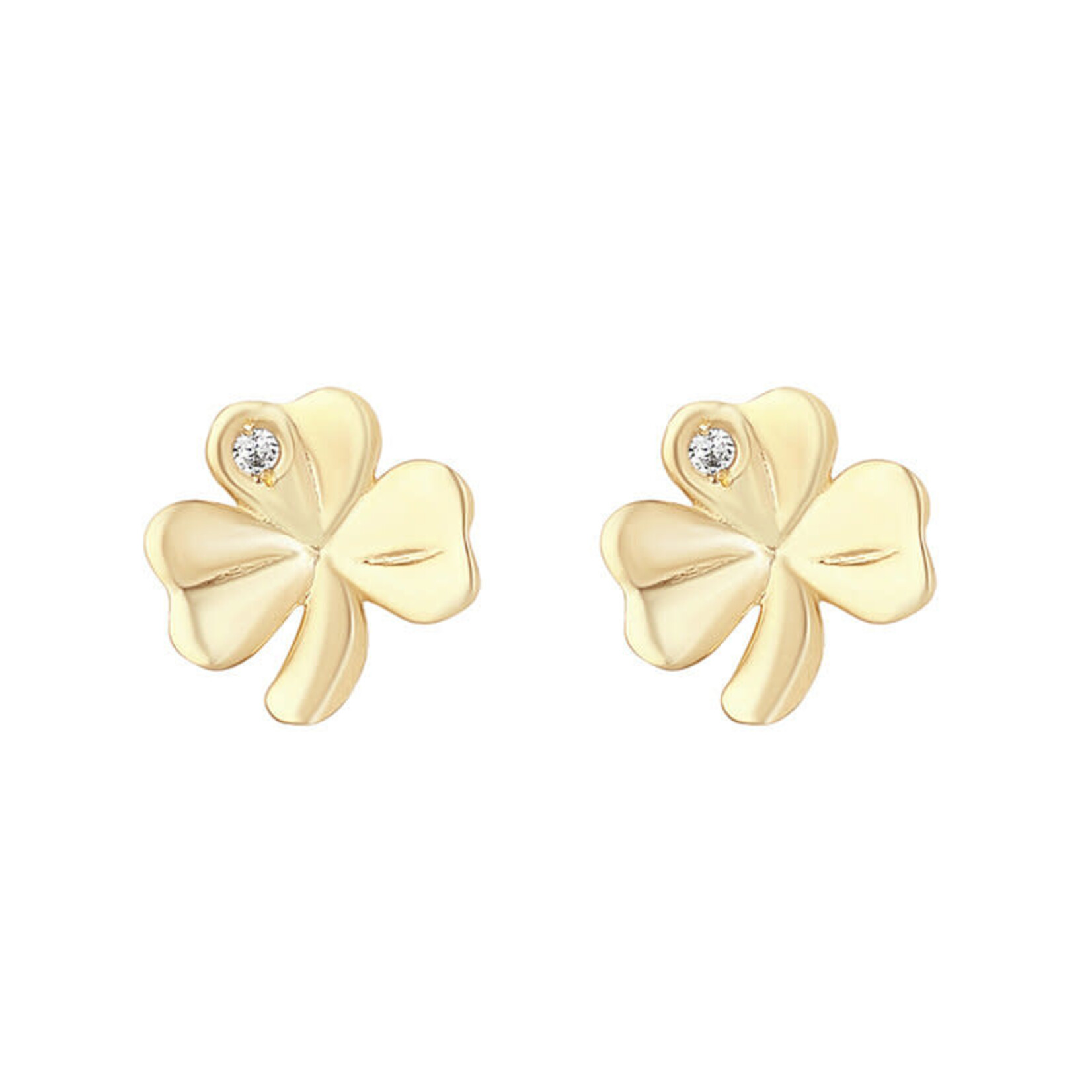 EARRINGS SOLVAR SML 10K SHAMROCK EARRINGS w.CZs