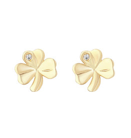 EARRINGS SOLVAR SML 10K SHAMROCK EARRINGS w.CZs