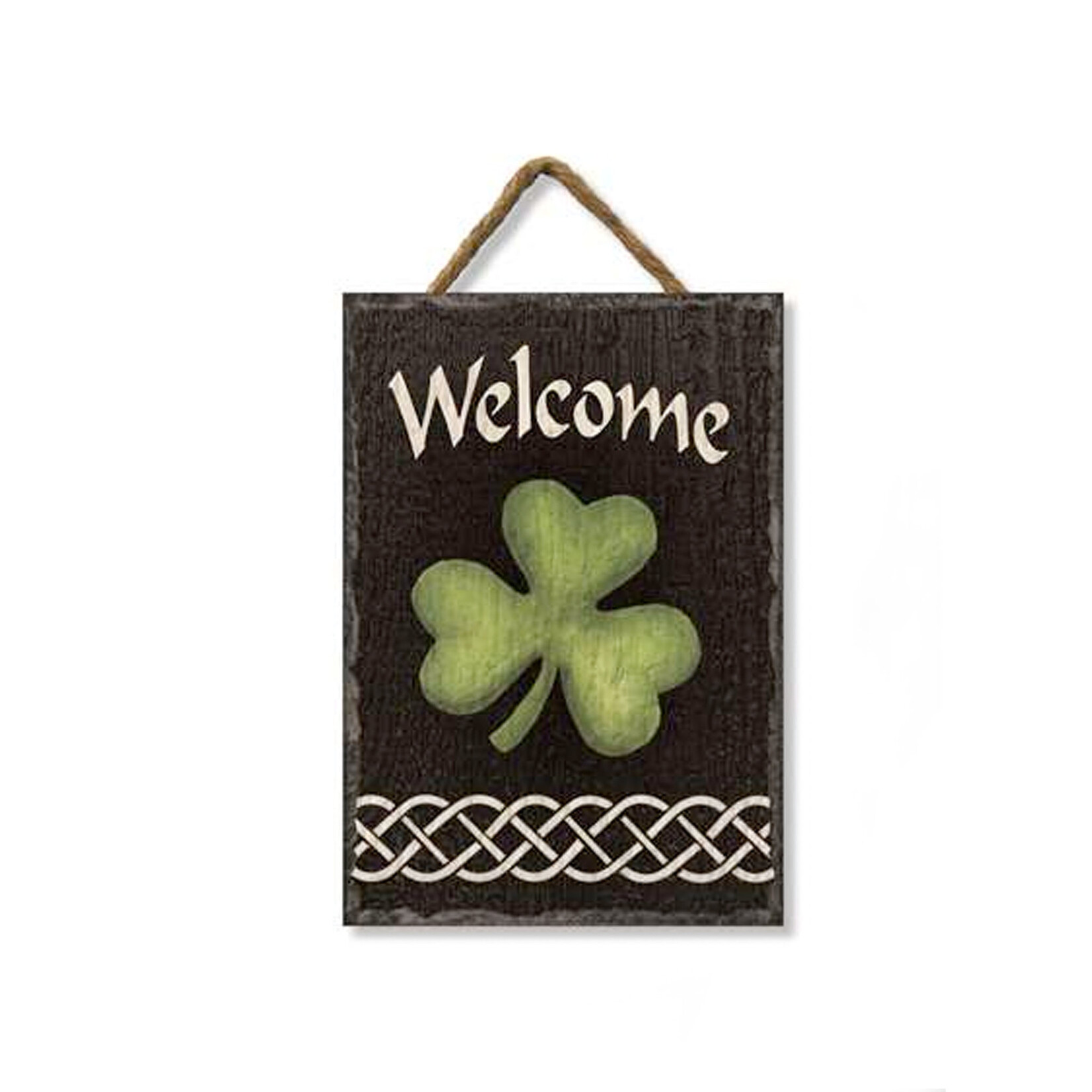 PLAQUES, SIGNS & POSTERS SHAMROCK 'WELCOME' FAUX SLATE BOARD