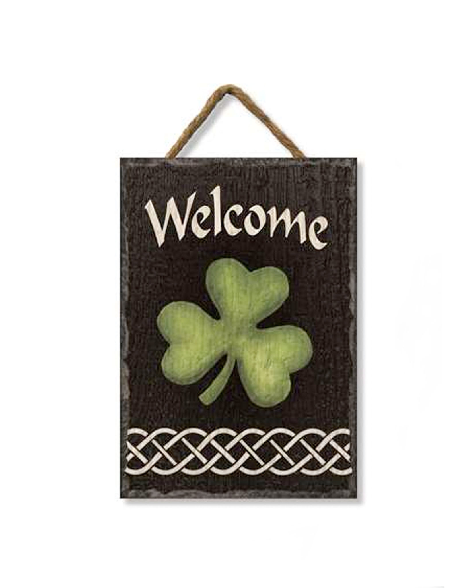 PLAQUES, SIGNS & POSTERS SHAMROCK 'WELCOME' FAUX SLATE BOARD