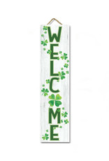 PLAQUES, SIGNS & POSTERS VERTICAL WELCOME SIGN w SHAMROCKS