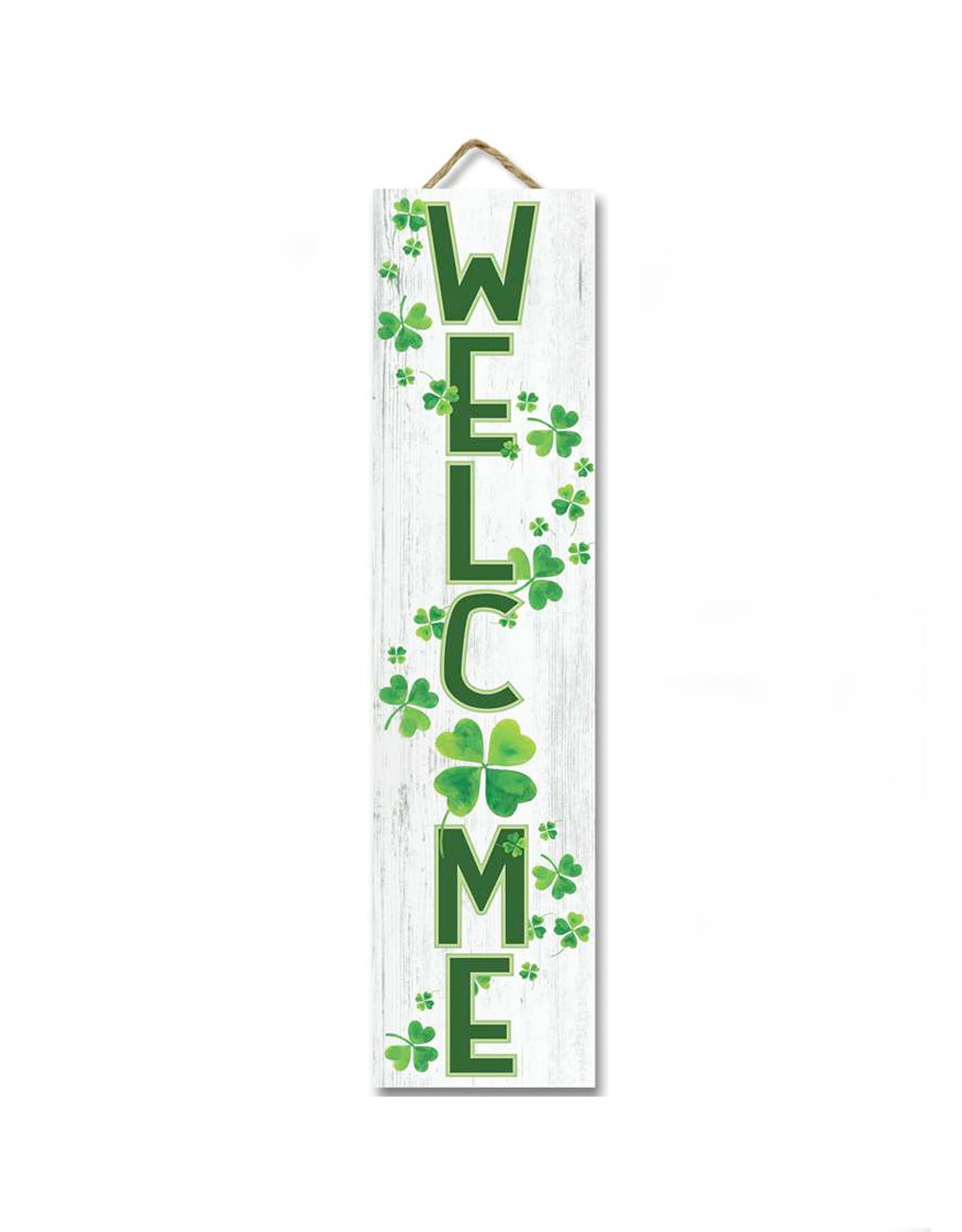 PLAQUES, SIGNS & POSTERS VERTICAL WELCOME SIGN w SHAMROCKS
