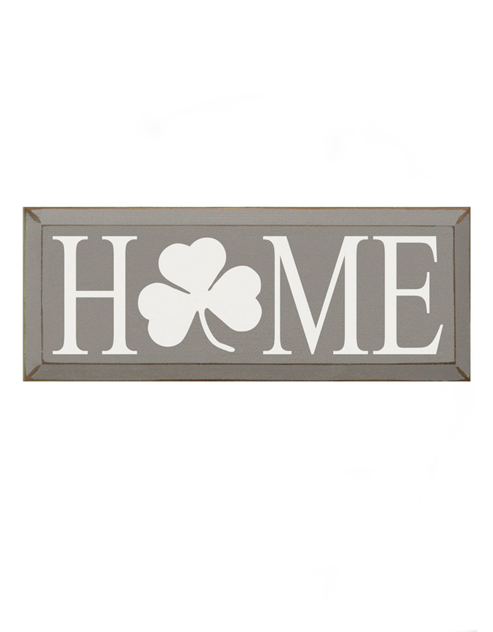 PLAQUES, SIGNS & POSTERS HOME SIGN w SHAMROCK - Grey