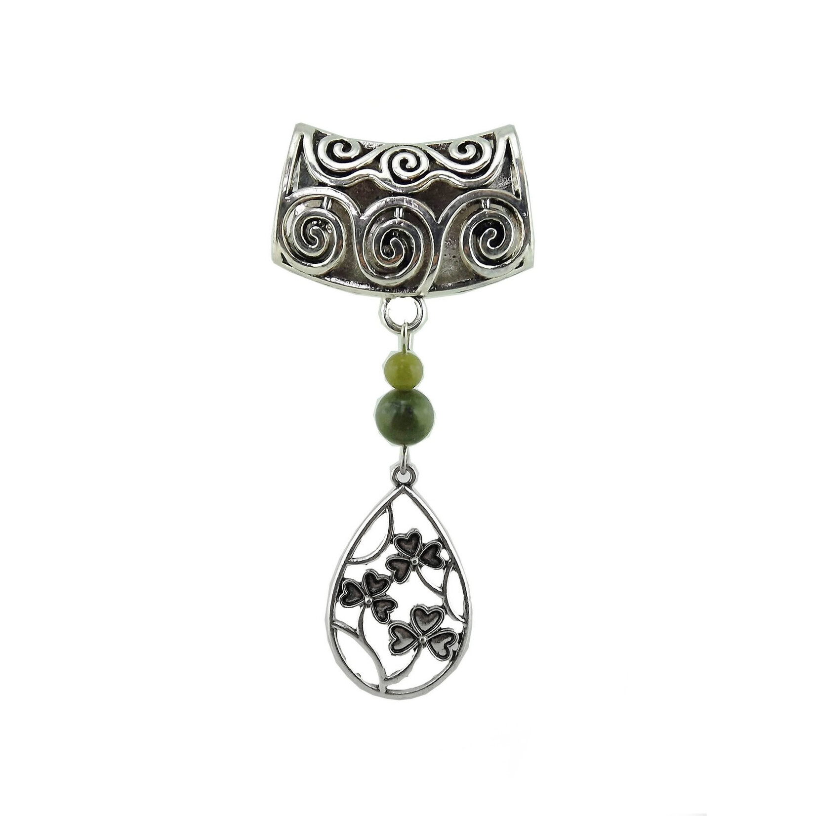 ACCESSORIES CONNEMARA MARBLE SHAMROCK TEARDROP SCARF RING