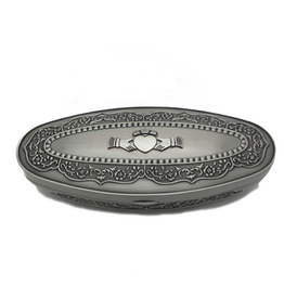 DECOR MULLINGAR PEWTER CLADDAGH OVAL JEWELRY BOX