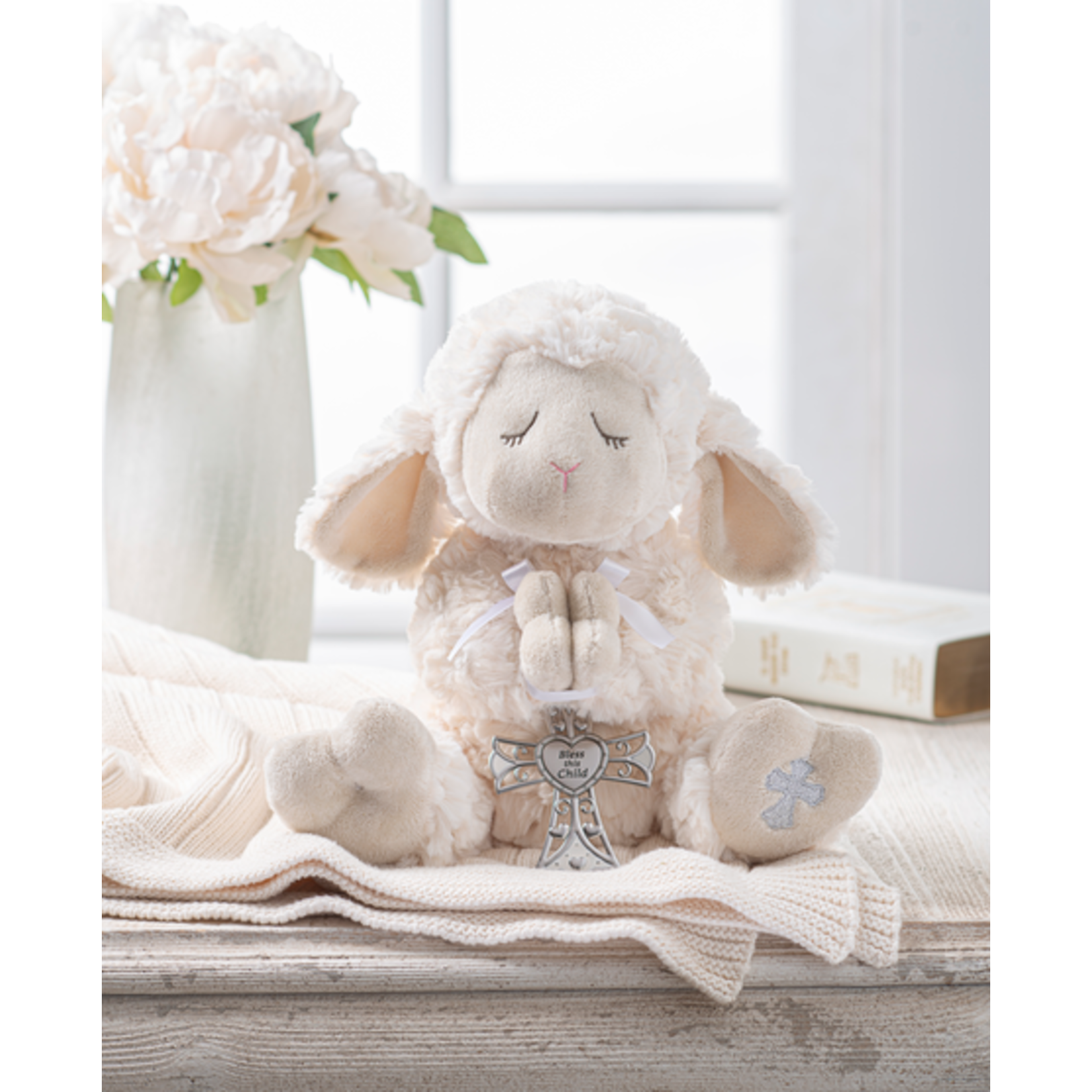 RELIGIOUS SERENITY LAMB PLUSH with CRIB MEDAL
