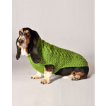 MISC PETS CLEARANCE: CHILLY CABLE KNIT DOG SWEATER - Green :FINAL SALE