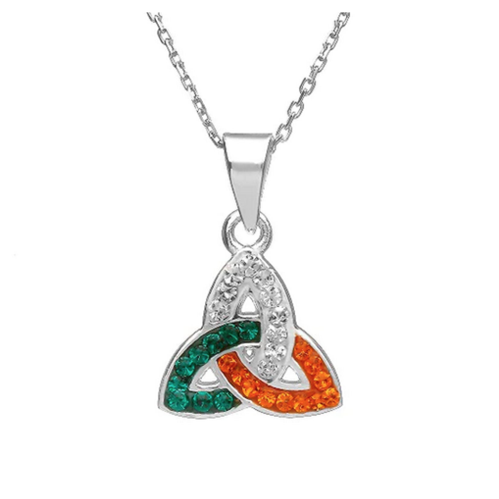 PENDANTS & NECKLACES WOODS - STERLING TRINITY TRI COLOUR CZ PENDANT