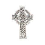 CROSSES PEWTER CELTIC KNOT WALL CROSS - Silver Tone
