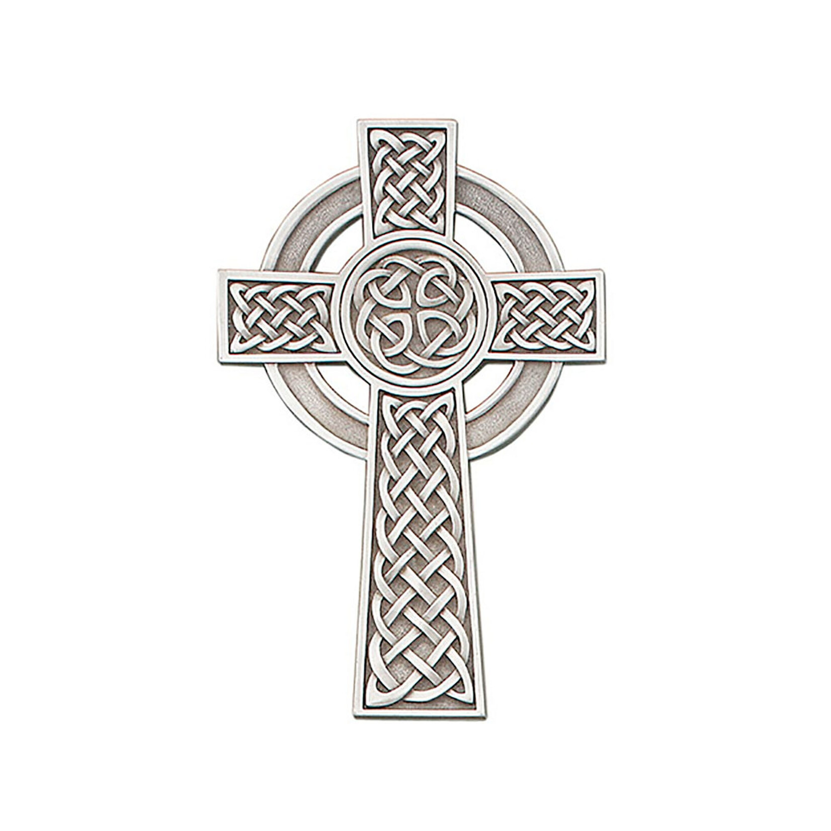 CROSSES PEWTER CELTIC KNOT WALL CROSS - Silver Tone